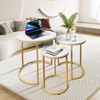 AT-VALY Nesting Tables Coffee Table Set of 3,Round Side Table