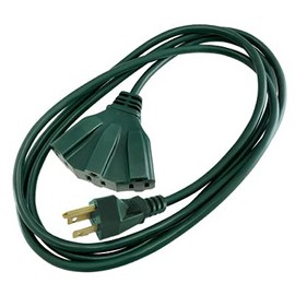 ME 04314ME Outdoor Extension Cord, 16/3 SJTW, Green, Triple Tap, 8-Ft. - Quantity 16