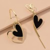 Vavhoo Mismatched Asymmetric Heart Dangle Earrings Alloy Heart Shaped Statement