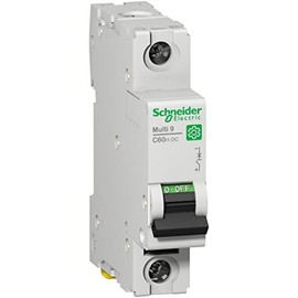 Schneider Electric – Multi9 C60H-DC Miniature Circuit Breaker (MCB), 1-Pole, 10A, C Tripping Curve, 5kA (UL 1077), 6kA (IEC/EN 60947-2) Short Circuit & Overload Protection