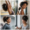 6PCS Adjustable Hair Ties, Afro Puff Satin Hair Tie Elastics