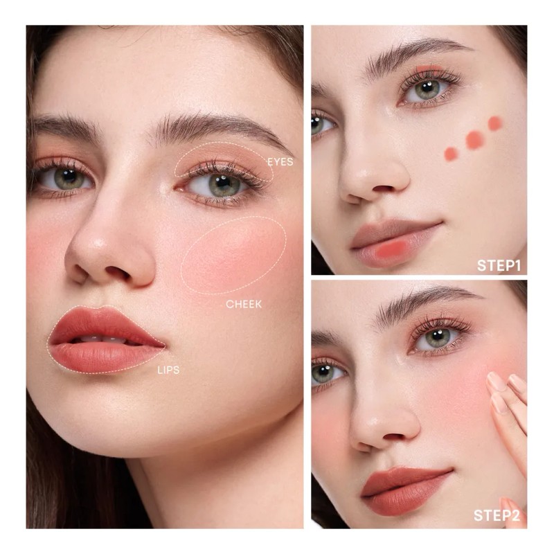 Rubor En Crema O.two.o Blush 3 En 1 Rubor, Labial