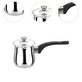 Fenteer Turkish Coffee Pot Butter Warmer Pot Chocolate Melting Pan Universal Coffee Maker Stainless Steel for Office Home Travel, 720ml