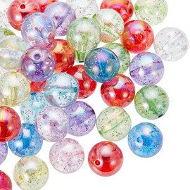 SUNNYCLUE 50Pcs 20mm Bubblegum Beads Bulk AB Acrylic Beads Large Transparent Acrylic Round Plastic Pink White Chunky Beads for Jewellery Making Beadable Pens Diy Keychain Bracelets Crafts Supplies