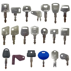 58 Pcs Heavy Equipment Construction Ignition Key Sets Compatible with Takeuchi, Ford, New Holland, Caterpillar, Komatsu, Kubota, Case, JD, Yanmar, Daewoo, Hyster