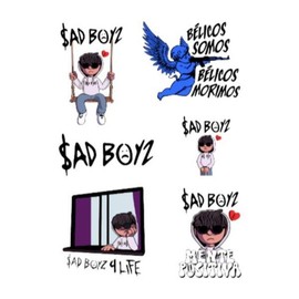 Sad Boyz Sticker Sheet - Choose Design: 2, Choose Paper: White Sheet Sticker