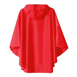 SaphiRose Lightweight Kids Rain Poncho Jacket Waterproof Outwear Rain Coat Red Small