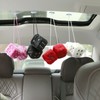 YGMONER Couple 2.75” Fuzzy Dice with Leather Dots Retro Car