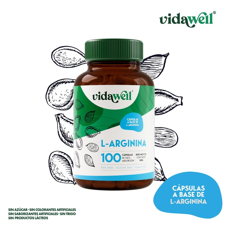 L-ARGININA | Vidawell | Cápsulas de 500mg de Fácil Absorción