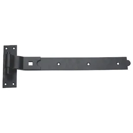 Merriway BH07125 Gate Hinge Heavy Duty Hook & Band Cranked Necked, Black, 350 x 45 x 4mm