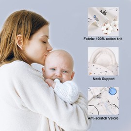 AUULA Swaddle Neck Support, Swaddle Blanket for Newborns,Baby Sleeping Bag 0-2 Months Cotton Baby Swaddles,Newborn Swaddle Wrap for Boy and Girl (White, S)
