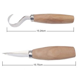 iPobie 2 Pcs Wood Carving Tool Set, Wood Carving Tools Include Hook Tool and Whittling Tool, Suitable for Beginners/Roughing