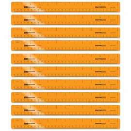 EAI Education 12" ShatterProof Ruler 1/8" Scale: Orange - Set of 10