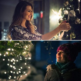 Green Convenience Christmas Lights 33ft 100 LED Battery String Lights with Timer Memory Function USB or Battery Powered Waterproof String Lights for Indoor Outdoor Decoration (White)