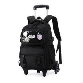 Mfikaryi Rolling Backpacks for Girls Plain School Backpack Cute Girls Backpack with Wheels
