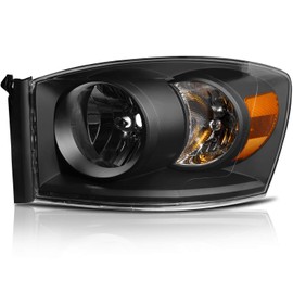 OCPTY Headlight Assembly Pair Replacement for Dodge Ram 1500 2006-2008 for Dodge Ram 2500 2006-2009 for Dodge Ram 3500 2006-2009 Bulbs Not Included