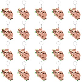 Mirabuy 40 Pack Sloth Keychains Sloth Key Rings for Sloth Lover Gifts, Sloth Themed Decorations, Birthday Gifts