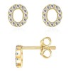 Letter O Initial Stud Earrings for Girls, 14K Gold Plated