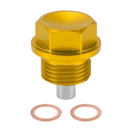 RATCHROLL 1 Set Universal Oil Drain Plug Anti Leakage Oil Pan Drain Bolt Screw Thread Repair with Gasket Magnetic Gold Tone Aluminum Alloy Copper M18x1.5