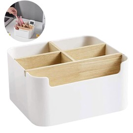 Giugio Schreibtisch Organizer, 5 Fächer Bambus Büro Organizer, Bambus Tisch Organizer Desktop, Aufbewahrungsbox, Desktop Stationery Storage Box, Schubladen Organizer für Zuhause Schule Büro(B)