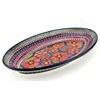 Large Oval Serving Dish, Polish Pottery in Poppies Pattern painted