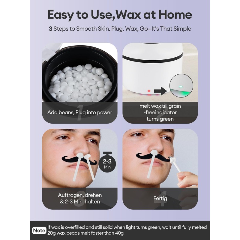 Mini Nose Wax Kit for Men & Women, Electric Nose
