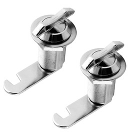 2 Packs 1 1/8" Thumb Operated Offset Cam Lock, T Handle Swing Knob Turn Lock for Machine Cabinet Drawer