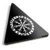 1 x Triangle Coaster - Greek Rune Design Cork Backed