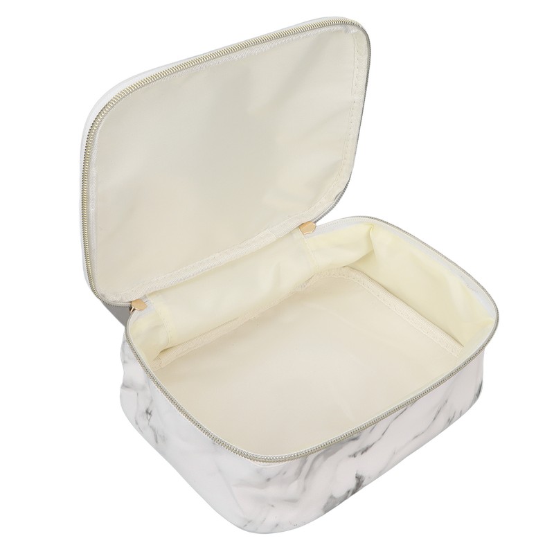 3Pcs Women Cosmetic Bag Marble Print Makeup Case Storage Handbag