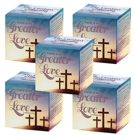 Needzo There is No Greater Love Family Lenten Offering Box, Prayer Donation Box, Pack of 5