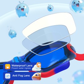 Braylin Kids Swim Goggles, 2-Pack Swimming Goggles for Children, Teens, Boys or Girls, UV Protection Swim Pool Goggle