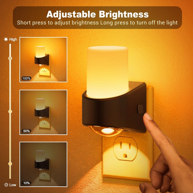 JandCase Amber Night Lights Plug into Wall, Decorative Night Light