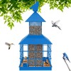 Caged Bird Feeders Squirrel-Proof, ULENDIS Metal Capacity-Cage Tube Seed Feeders