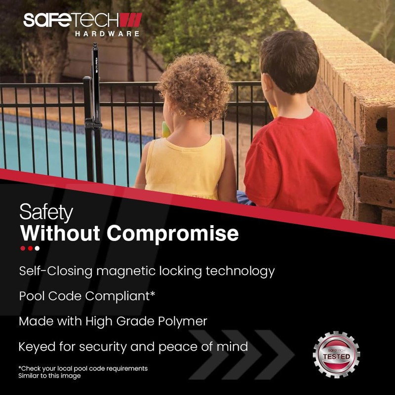Safetech Hardware Magnetic Top Pull Gate Latch | Key Lockable