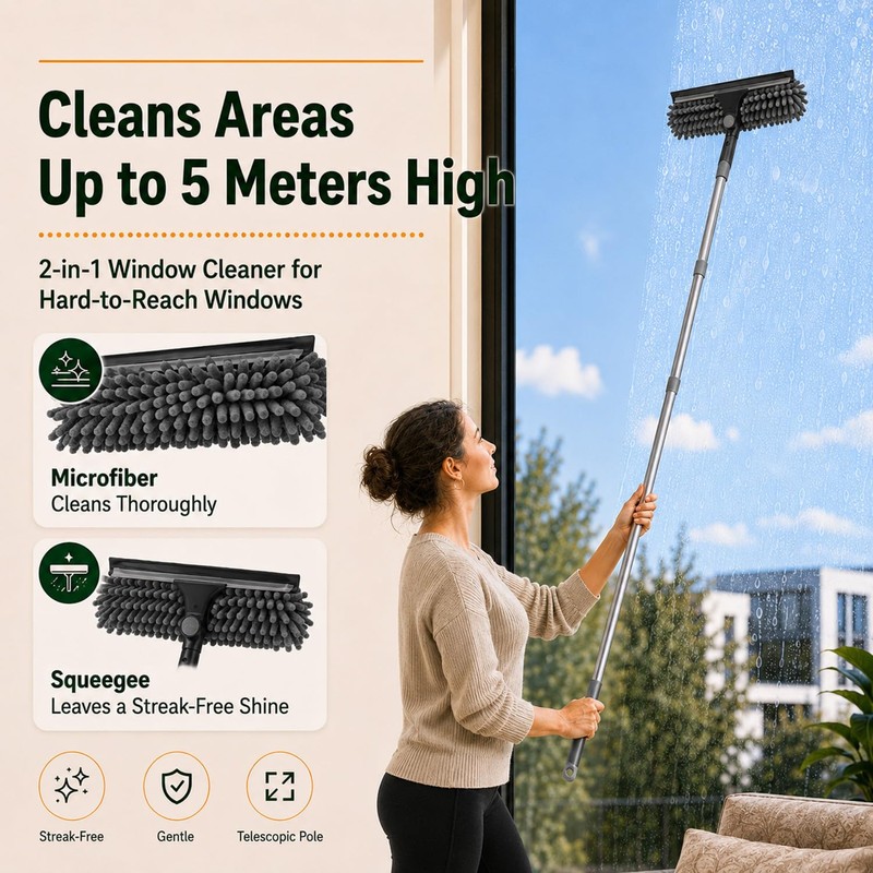 3-in-1 Feather dusters for Cleaning, Cobweb Duster with Extension Pole