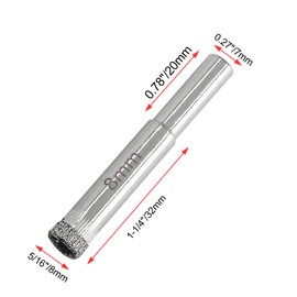 Luomorgo 12Pcs 8mm/5/16 inch Diamond Hole Saw, 1-1/4 inch Cutting Depth Diamond Diamond Drill Bits for Glass Ceramic Marble Porcelain Tile Granite Quartz Gemstone