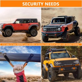 RERPRO 4 Pack Grab Handles for Ford Bronco Accessories 2021 2022 2023 2024 2025 2 Door 4 Door Interior Paracord Roll Bar Grip Door Handle No Embroidery Orange