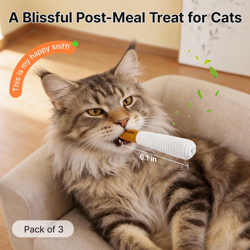 Potaroma 3-Pack Catnip Cat Toys, 15,000mg A+ Pure Kitten Kickers