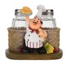Funny Salt and Pepper Shakers with Chef Figurines Holder, Resin