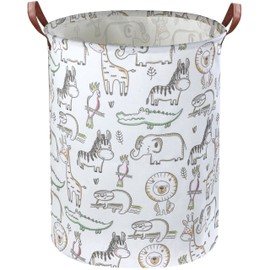 Essme Kids Laundry Hamper,Baby Laundry Basket Collapsible Greeen Hamper for Kids Room Decor, Animal Hamper,Cute Storage Basket, Nursery Hamper,Gift Baskets.(Line animal )