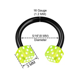 KJM Fashion Pack of 2 Anodised Horseshoe Ring 1.2 mm 16 g Cartilage Earrings, Acrylic