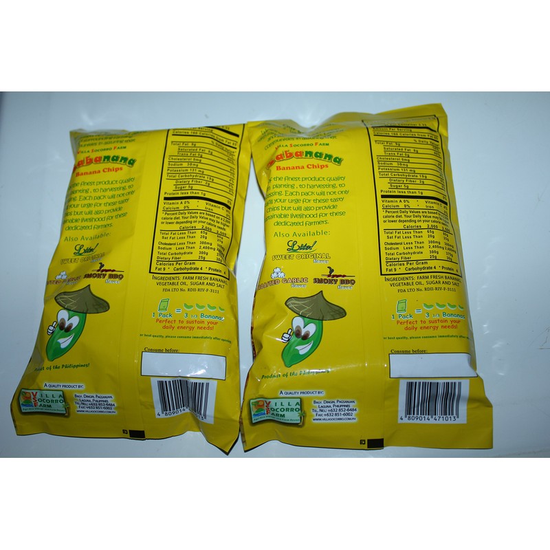 Sabanana Chips or Banana Chips Sweet Original Flavor Pack of
