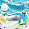 VBACALA浮き輪 子供 飛行機デザイン 足入れタイプ 浮き輪 17.5kg耐荷重 ブルーグリーン ハンドル付き 手動ポンプ付 75×70×20cm