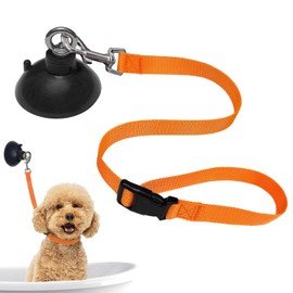 Dog Bathing Tether with Heavy Suction Cup, Pet Grooming Tub Restraint Noose Loop，Adjustable Dog Bathing Safety Tether Straps for Pet Cat Shower Bathing Grooming