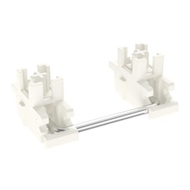 DUROCK Plate Mount Stabilizer V3, Innovative Pre-Clipped Stem for Minimum Wire Wobble 2U 6.25U 7U Keyboard Stabilizers (V3 Cream Silver 80% Kit)