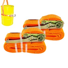 Fudatong Adjustable Barrel Lifting, Cattle Feed, Web Sling, HandlDrum Handling Sling for 55 Gallon Drum, Capacity up to 1100 LB, 2 Pack