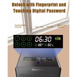 Fingerprint Authentication Safe, Small Size, For Home Use, Security Safe, Valuable Box, 99 Pairs Password, 99 Fingerprint Settings, Triple Lock System, Key Included, LCD Display, Energy