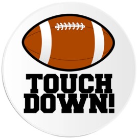 Kiwi Gifts Touchdown Football - 3 Pack Circle Stickers 3 Inch - Sports Athlete Team