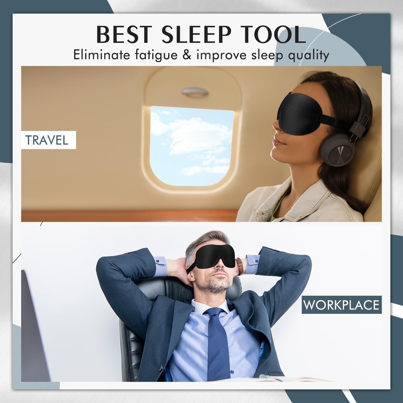 Bonuci 12 Pack Sleep Mask Blackout 3D Eye Mask for