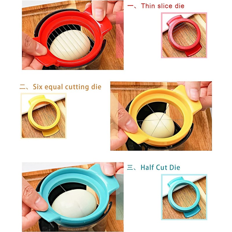 3 in 1 Egg Slicer Egg Cutter with Stainless Steel